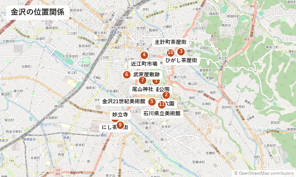 金沢の位置関係